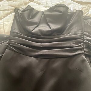 Elegant Black Satin Dress